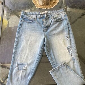 RSQ Blue Boyfriend Jeans Distressed Relaxed Fit
